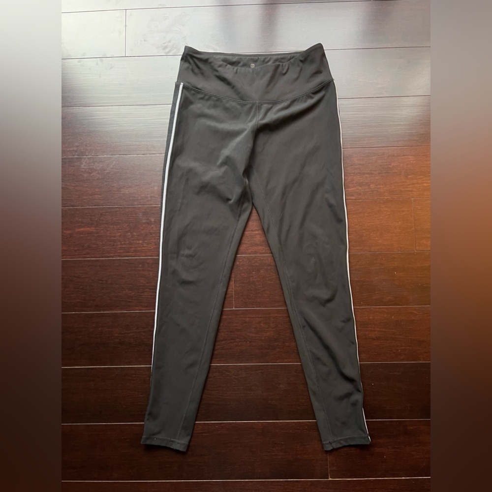 Tangerine Black Stripe Leggings Medium High Rise Athletic Workout Gym - Picture 10 of 14